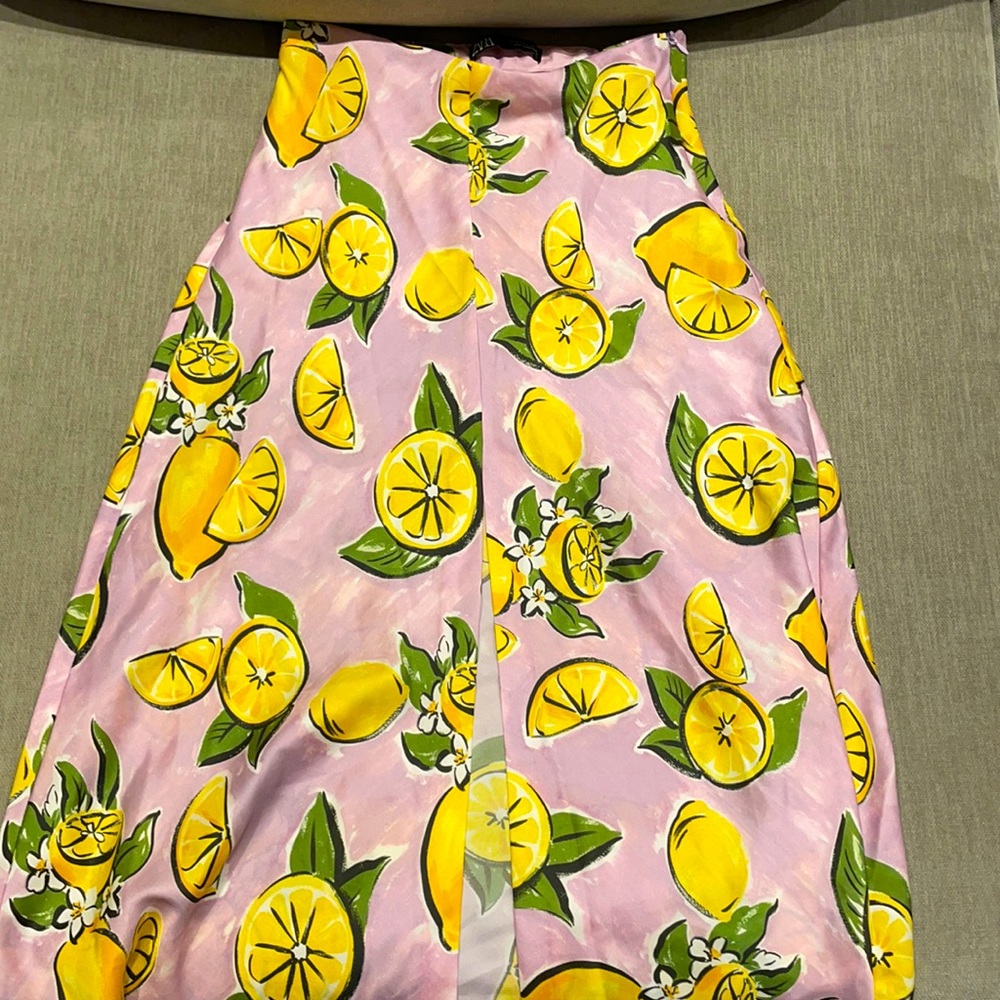 Zara lemon print skirt